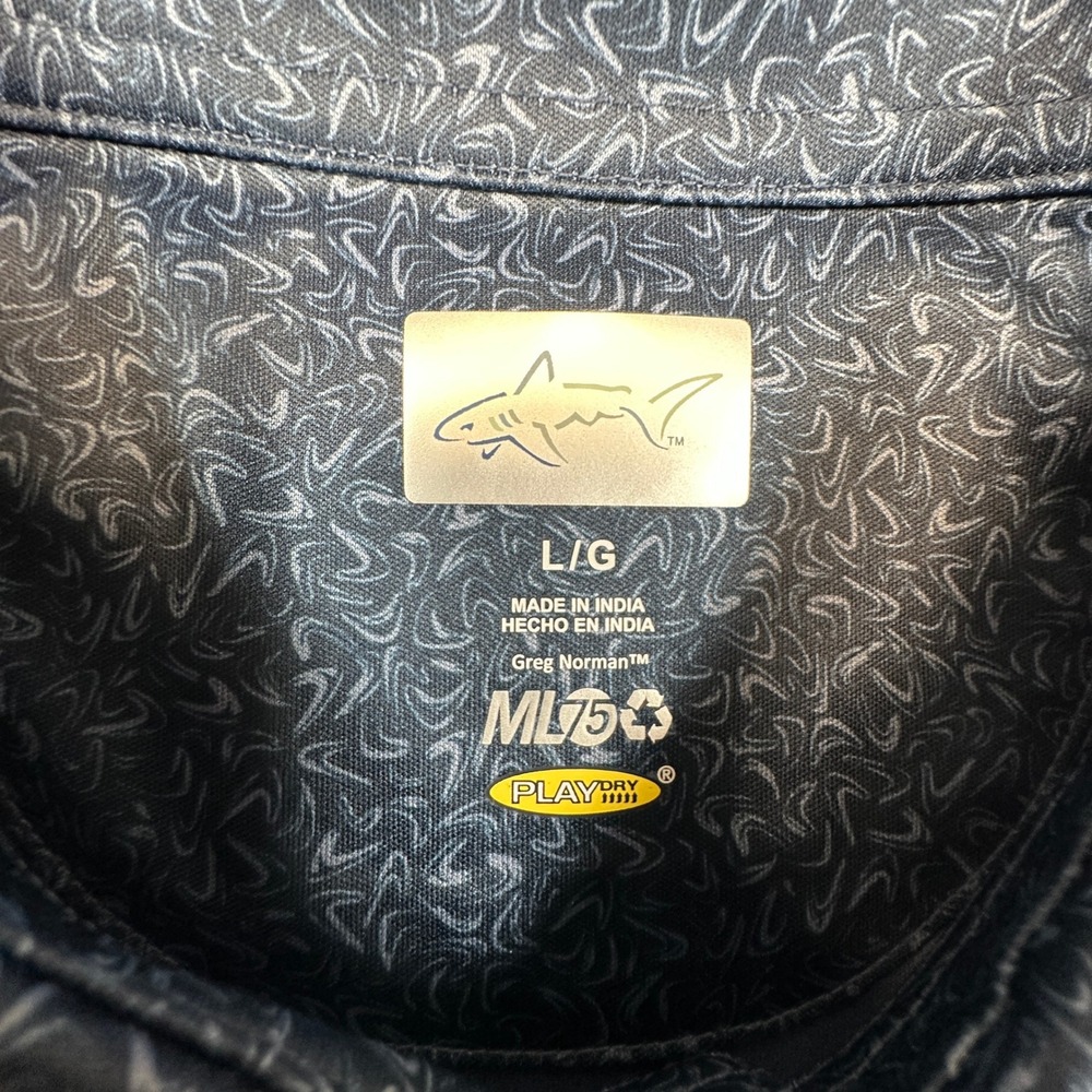 Greg Norman Polo‎ Shirt Mens Large Navy Blue ML75 Play Dry Golf Performance NEW - Picture 4 of 10